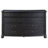 Selena Dresser 9 Drawers Metal Handles in Antique Copper Tone Black Wood By Casagear Home BM318868