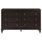 Amber Dresser 6 Drawers Round Metal Knobs Tapered Legs Brown Wood By Casagear Home BM318871