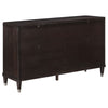 Amber Dresser 6 Drawers Round Metal Knobs Tapered Legs Brown Wood By Casagear Home BM318871