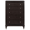 Amber Tall Dresser Chest 5 Drawers Metal Knobs Tapered Legs Brown Wood By Casagear Home BM318872