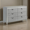 Haley Dresser 6 Drawers V Shape Glittering Handles Light Silver Wood By Casagear Home BM318874