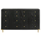 Fij Dresser 8 Drawers Golden Metal Stand Base Legs Knobs Black Wood By Casagear Home BM318877