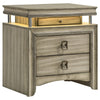 Sele Nightstand, 3 Drawers, LED Lighting, Touch Switch, Rustic Beige Wood By Casagear Home