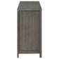 Ren Dresser 6 Drawers Brass Tone Accents Bar Handles Dark Gray Wood By Casagear Home BM318888