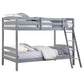 Diana Twin Over Twin Bunk Bed Safety Rails Slanted Ladder Gray Wood By Casagear Home BM318899