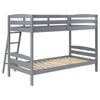 Diana Twin Over Twin Bunk Bed Safety Rails Slanted Ladder Gray Wood By Casagear Home BM318899