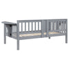 Daisy Twin Daybed Drop Down Tables Slats for Mattress Gray Wood Frame By Casagear Home BM318901