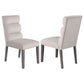 Cary Dining Chair Set of 2, Stone Gray Fabric, Tufted Foam Filled Cushion By Casagear Home