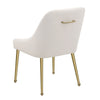 Maya Dining Side Chair Set of 2 Ivory Velvet Brass Plated Metal Legs By Casagear Home BM318904