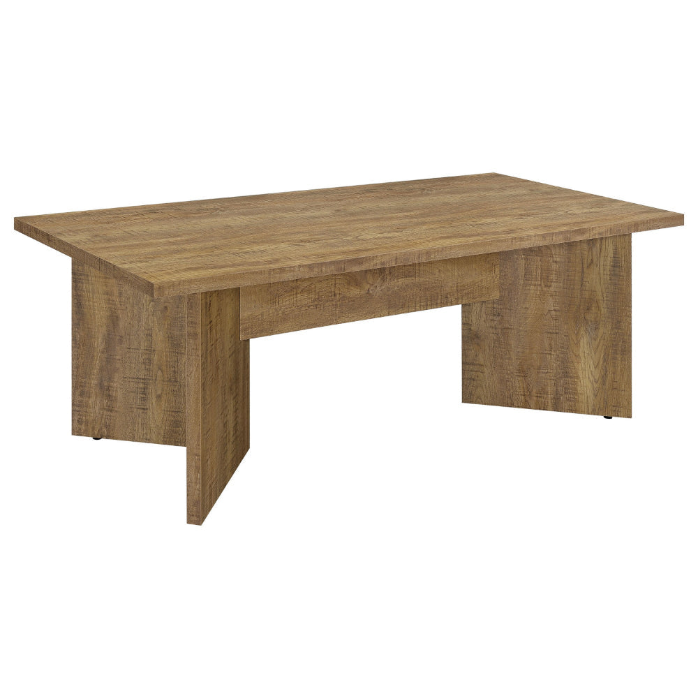 Lama Dining Table, 84 Inch Rectangular Top, V Shape Pedestal Base, Brown By Casagear Home