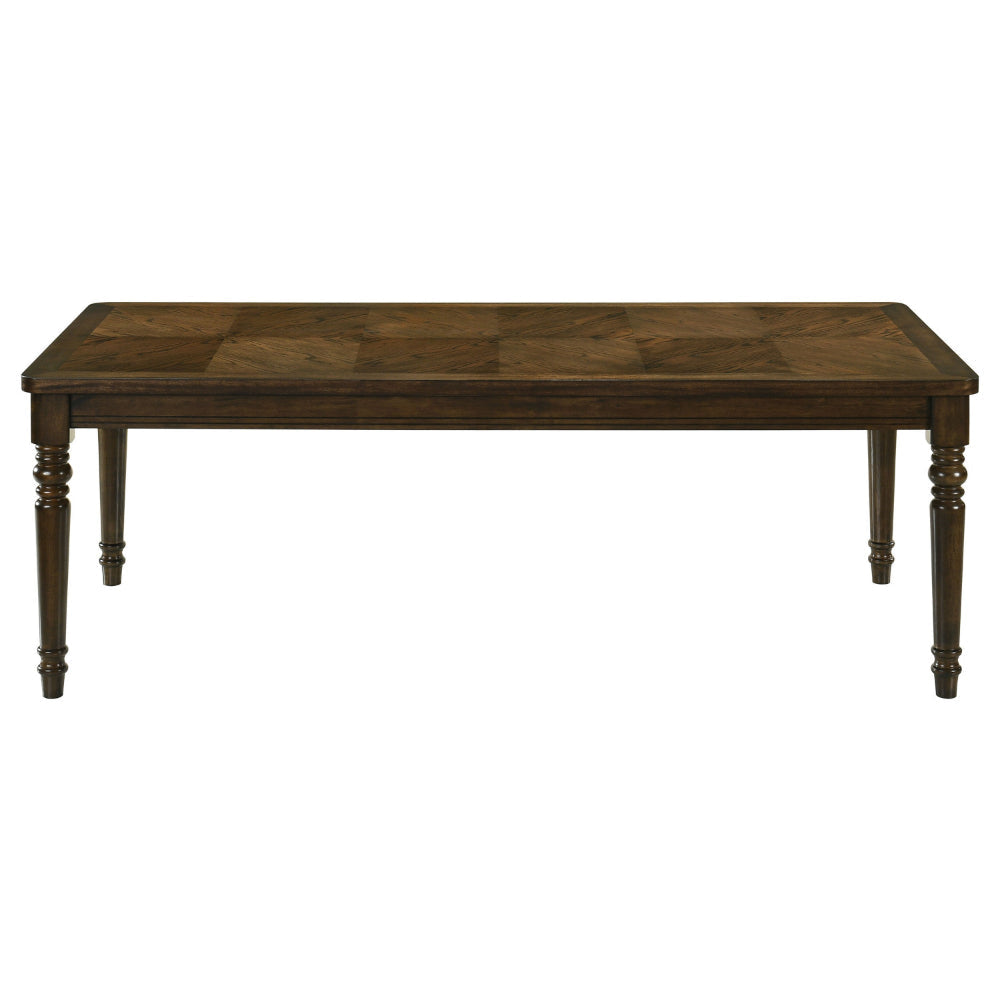 Ross Dining Table 87 Inch Rectangular Top Chestnut Brown Hardwood Frame By Casagear Home BM318910