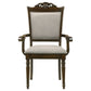 Ross Dining Armchair Set of 2 Gray Seat Classic Design Chestnut Brown By Casagear Home BM318912