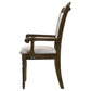 Ross Dining Armchair Set of 2 Gray Seat Classic Design Chestnut Brown By Casagear Home BM318912