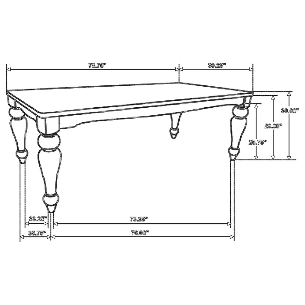 Brad Dining Table 79 Inch Rectangular Sand Brown Charcoal Gray By Casagear Home BM318913