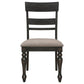 Brad Dining Chair Set of 2 Ladder Back Stone Brown Charcoal Gray By Casagear Home BM318914