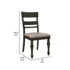 Brad Dining Chair Set of 2 Ladder Back Stone Brown Charcoal Gray By Casagear Home BM318914