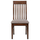 Brar Dining Chair Set of 2 Light Brown Fabric Slat Back Brown Hardwood By Casagear Home BM318915