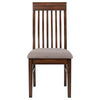 Brar Dining Chair Set of 2 Light Brown Fabric Slat Back Brown Hardwood By Casagear Home BM318915