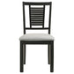 Brar Dining Chair Set of 2 Ladder Back Black Washed Light Gray 19 Inch By Casagear Home BM318917