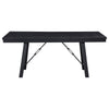 Brar Dining Table 72 Inch Rectangular Top Trestle Base Black Iron Wood By Casagear Home BM318918