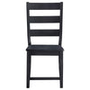 Brar Dining Chair Set of 2 Ladder Back Black Finished Asian Hardwood By Casagear Home BM318919