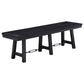 Brar 60 Inch Bench, Trestle Braced Base Design, Black Asian Hardwood, Iron By Casagear Home