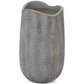 Nace 11 Inch Decorative Vase, Curved Mouth Antiqued Gray and Gold Polyresin By Casagear Home