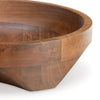 Myra Bowl Carved Pattern at the Bottom Food Safe Brown Wood 14 Inch By Casagear Home BM318929