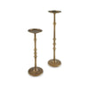 Lara Candle Holder Set of 2 Cast Aluminium Antiqued Brass Toned Finish By Casagear Home BM318933