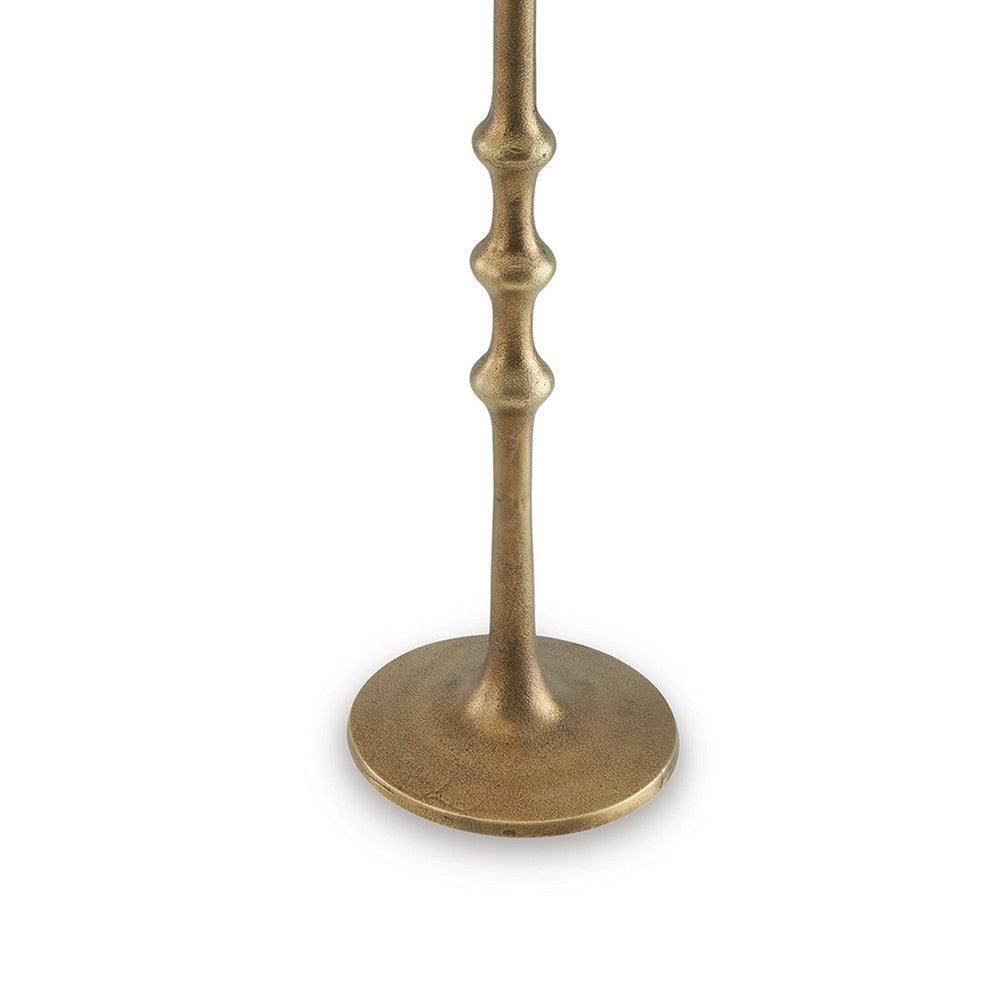 Lara Candle Holder Set of 2 Cast Aluminium Antiqued Brass Toned Finish By Casagear Home BM318933