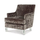 Gloria Accent Chair Charcoal Brown Polyester Crushed Velvet Clear Acrylic By Casagear Home BM318941