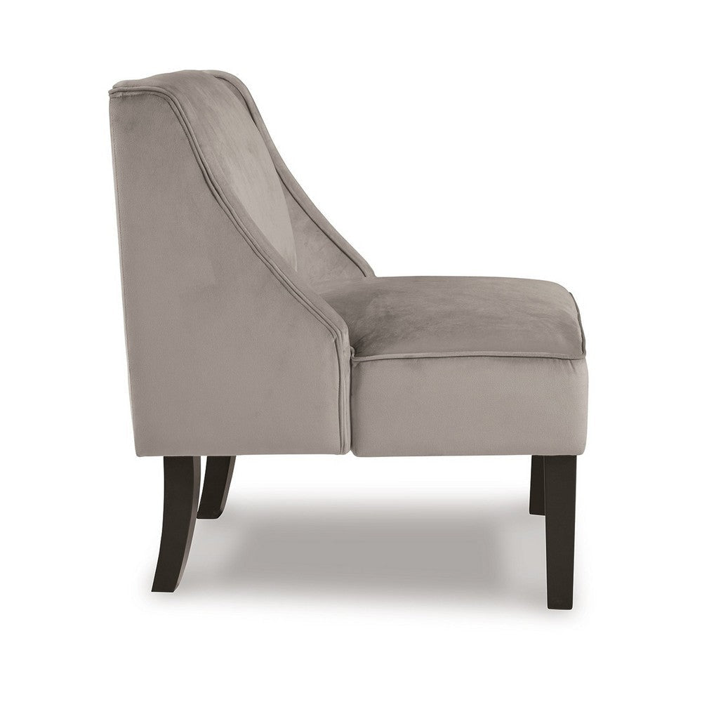 Hellen Accent Chair Taupe Gray Polyester Soft Cushions Black Wood Legs By Casagear Home BM318946