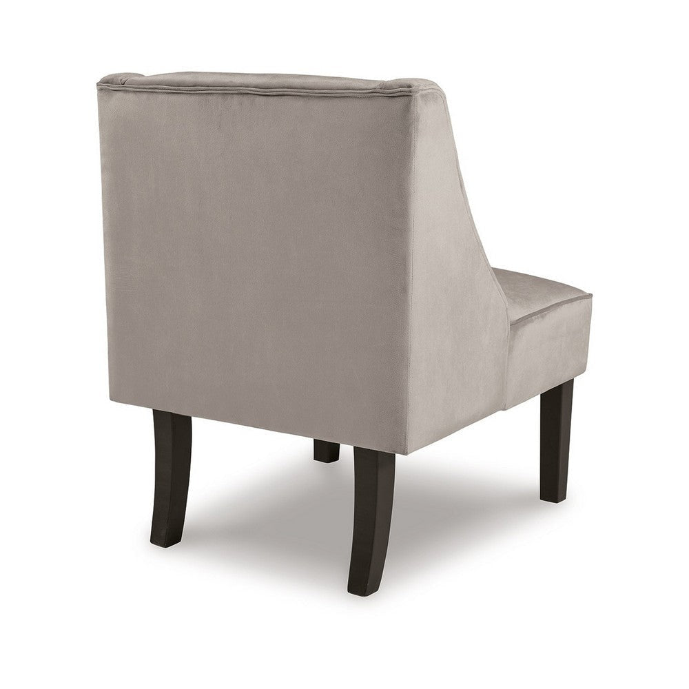 Hellen Accent Chair Taupe Gray Polyester Soft Cushions Black Wood Legs By Casagear Home BM318946