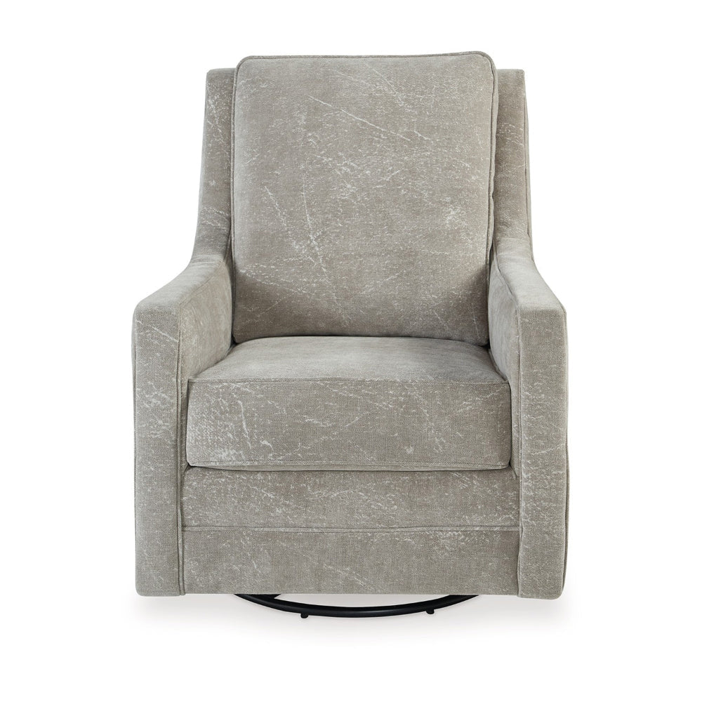 Kria Swivel Glider Accent Chair Metal Modern Plush Light Gray Polyester By Casagear Home BM318948