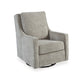 Kria Swivel Glider Accent Chair, Metal, Modern Plush Light Gray Polyester By Casagear Home