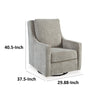 Kria Swivel Glider Accent Chair Metal Modern Plush Light Gray Polyester By Casagear Home BM318948