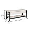 Ciara Storage Bench White Engineered Wood Black Solid Wood Legs 48 Inch By Casagear Home BM318952