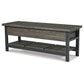 Ciara Storage Bench Gray Engineered Wood Black Solid Wood Legs 48 Inch By Casagear Home BM318953