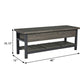 Ciara Storage Bench Gray Engineered Wood Black Solid Wood Legs 48 Inch By Casagear Home BM318953