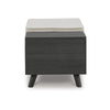 Yasmin Storage Bench Black Gray Wood Beige Polyester Foam 39 Inch By Casagear Home BM318955