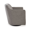 Leena Swivel Accent Chair Plush Gray Genuine and Faux Leather Black Metal By Casagear Home BM318956