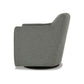 Leena Swivel Accent Chair Gray Polyester Shelter Style Arms Black Wood By Casagear Home BM318957