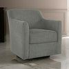 Leena Swivel Accent Chair Gray Polyester Shelter Style Arms Black Wood By Casagear Home BM318957