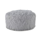 Lacey Oversized Accent Ottoman Light Gray Faux Fur Soft Cushion 39 Inch By Casagear Home BM318959