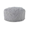 Lacey Oversized Accent Ottoman Light Gray Faux Fur Soft Cushion 39 Inch By Casagear Home BM318959