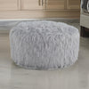 Lacey Oversized Accent Ottoman Light Gray Faux Fur Soft Cushion 39 Inch By Casagear Home BM318959