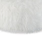 Lacey Oversized Accent Ottoman White Faux Fur Soft Cushion 39 Inch By Casagear Home BM318960