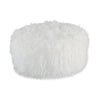 Lacey Oversized Accent Ottoman, White Faux Fur, Soft Cushion, 39 Inch By Casagear Home