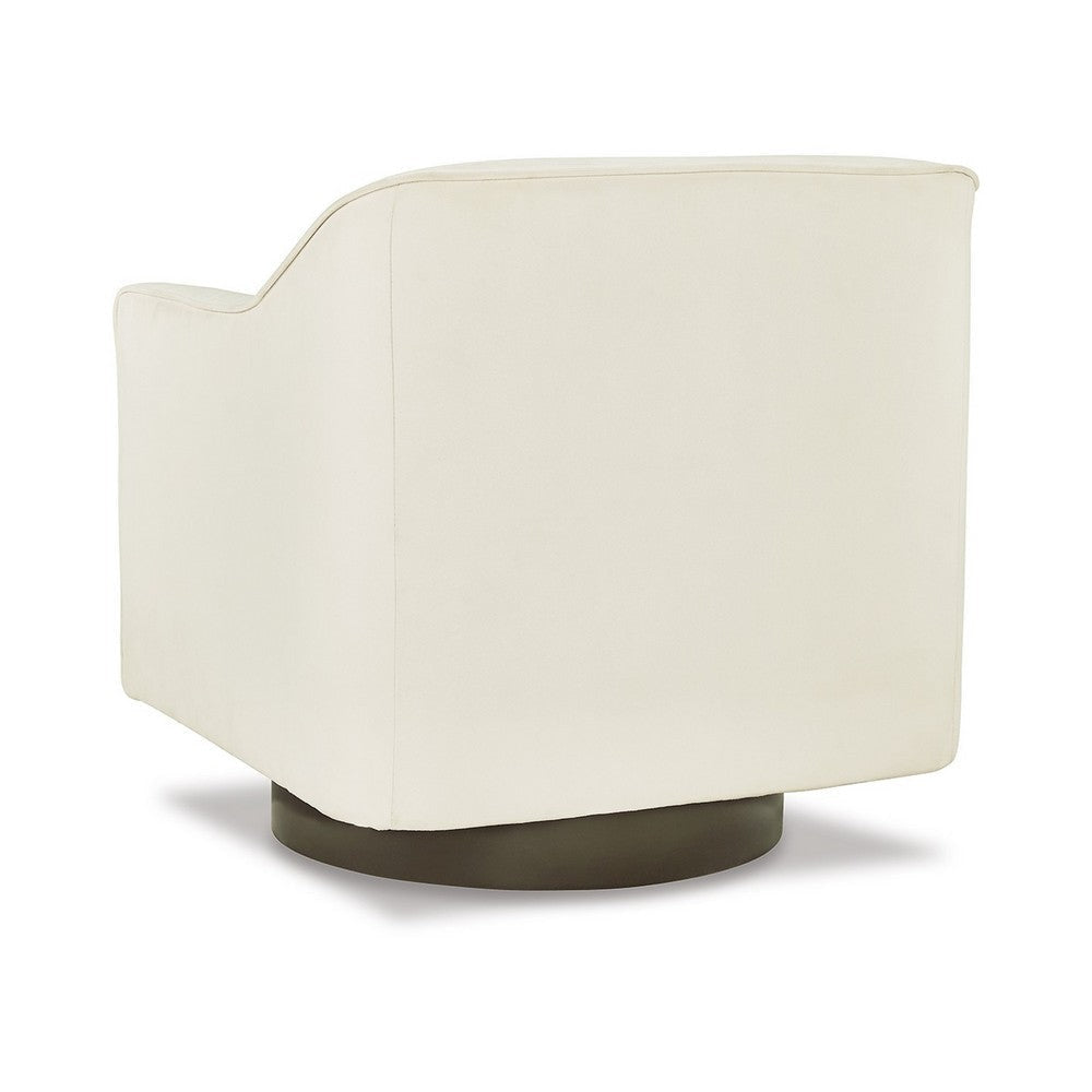 Phoebe Swivel Accent Chair White Faux Suede Dark Bronze Metal Base By Casagear Home BM318961