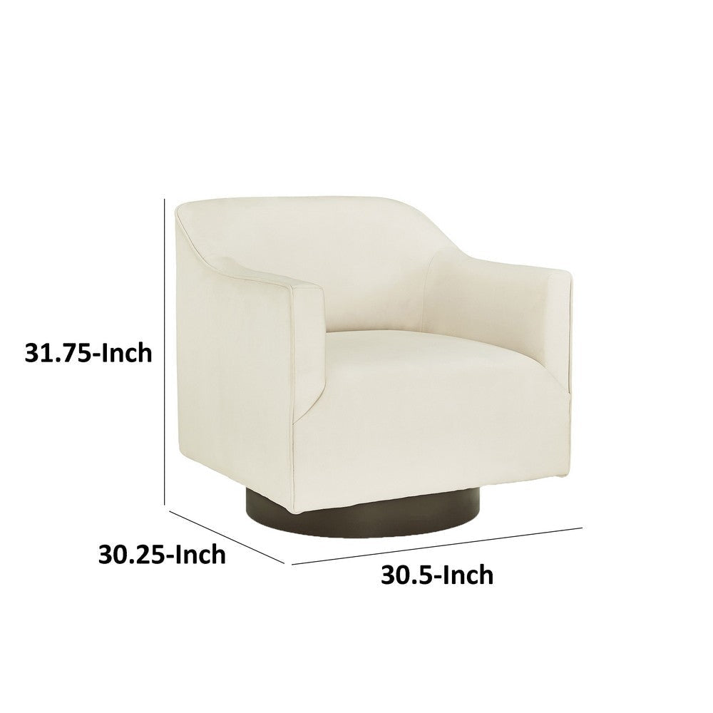 Phoebe Swivel Accent Chair White Faux Suede Dark Bronze Metal Base By Casagear Home BM318961